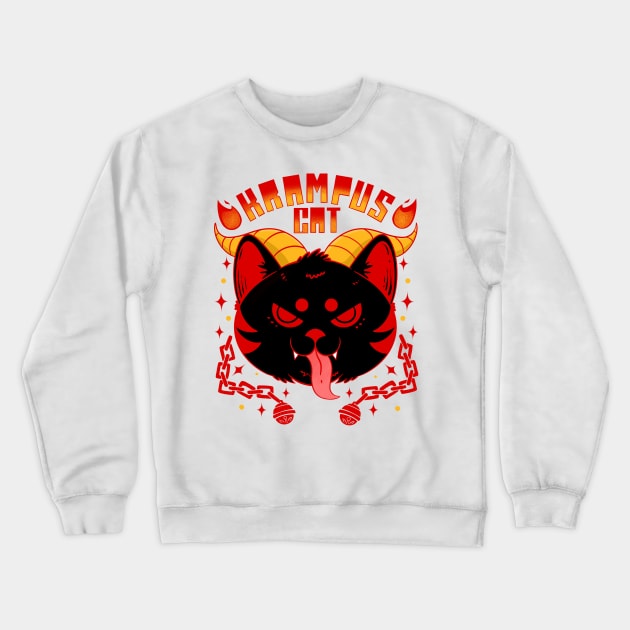 Krampus Cat Crewneck Sweatshirt by Artthree Studio